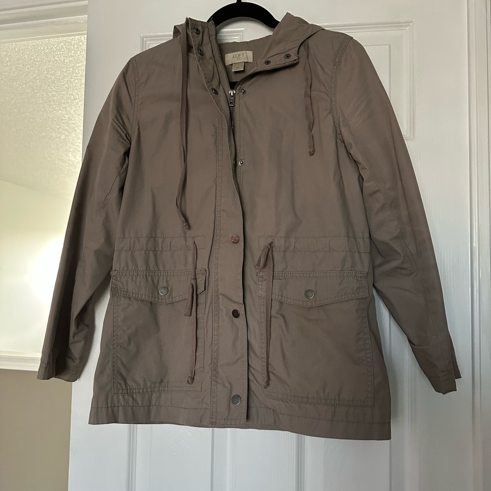LOFT Taupe (Lt. Mauve) Hooded Jacket